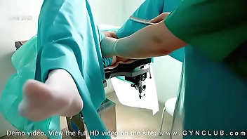 Exelent orgasm on gyno chair