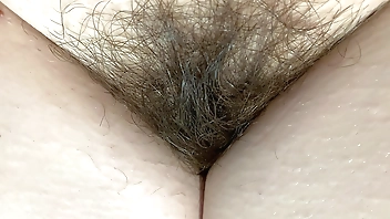 extreme close up on my hairy pussy huge bush 4k HD video hairy fetish