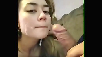 Cute half Asian deepthroat cum in mouth. Name please