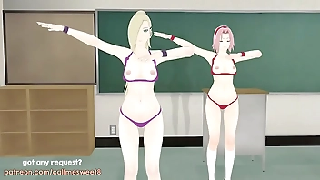 Sakura and Ino MMD: Shake it Off