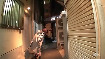 Jumping walk-Walking in the back alley at night with a remote control vibrator- 1