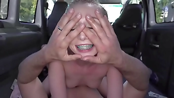 INSANELY cute teen gets fucked in the bus PART 4