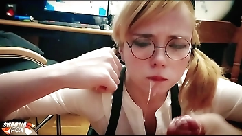 Honey Teenager Deep Sucking Big Cock - Cum in Mouth