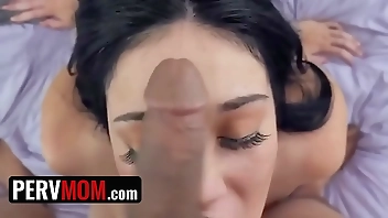 Stepmom needs Stepsons help with shaving her pussy