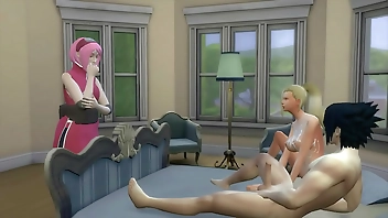 Sakura Encuentra a su amiga Ino con su Esposo Sasuke Cuarto Matrimonial Naruto Hentai NTR