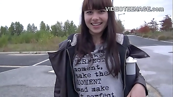 hairy teen Luna does porn casting