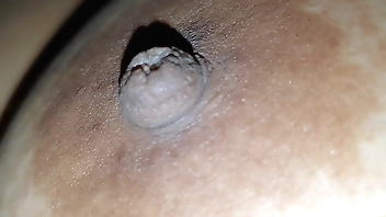 Squeezing my step nipples while s.