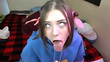 Deepthroat, feet and nipple orgasm