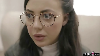 Nerdy teen with glasses gets exploited by social worker