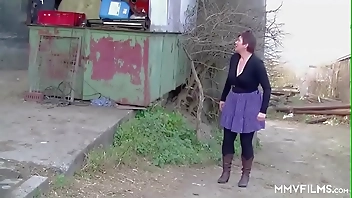 German Redhead Granny enjoys a Countryside Pounding