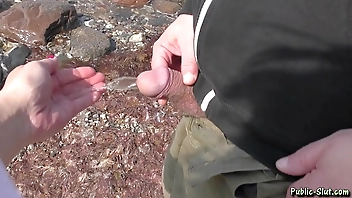 Slutwife Marion pissed on in public