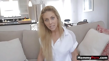 Step son talks stepmother into to fuck