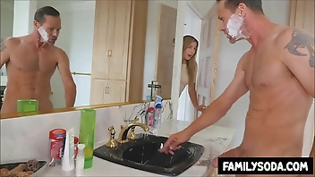 stepDad pounds stepDaughter while stepMom is taking a shower