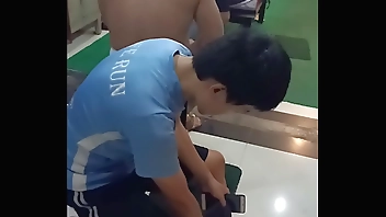 Chinese naked guy in Phnom Penh sport club