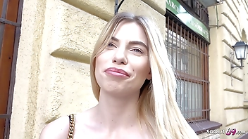 GERMAN SCOUT - FIRST ANAL FOR SKINNY TEEN MELINA AT REAL PICKUP CASTING