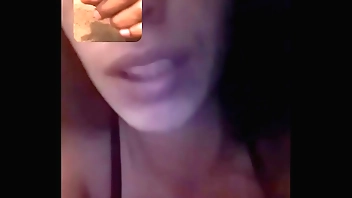 Plays with her pussy for guy with big dick