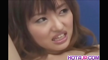 Japanese MILF Saori gets her hairy cunt fucked with toys on a couch - More at hotajp com