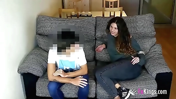 Lily wanted to bang her best friend. Look how far she can swallow his cock!