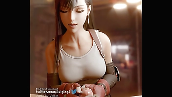 Tifa Lockhart - Two handed handjob