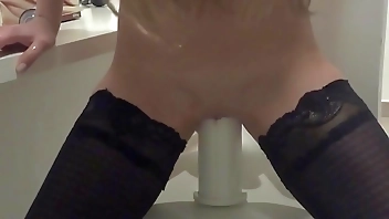 Young V fists herself, then inserts multiple carrots, then an orange, then A HUGE JUICER PLUNGER up her vagina!