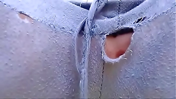 Nicoletta completely destroys her pants in a public garden and pisses on herself