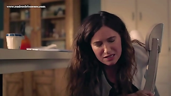 Kathryn Hahn pants pulled down exposes panty while spanking her own ass