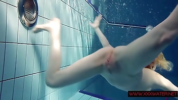 Lucie hot Russian teen in Czech pool