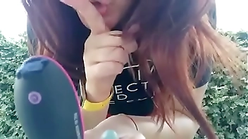 In a public garden I squirt inside my yoga pants don't make me make noise with this vibrator!