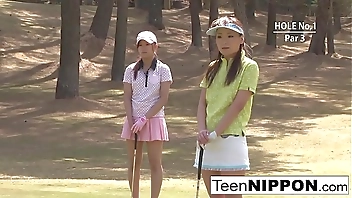 Teen golfer gets her pink pounded on the green!