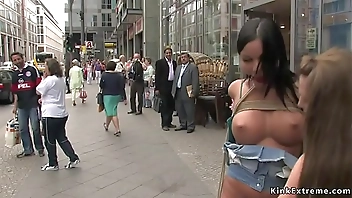 Big tits slave slut in public fucking