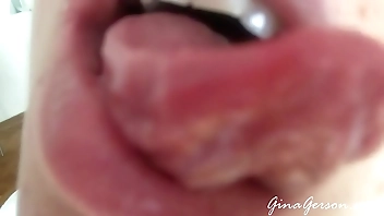 Tongue saliva throat fetish