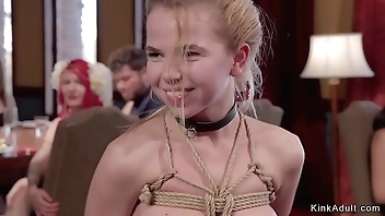 Hot slaves get group flogging bdsm