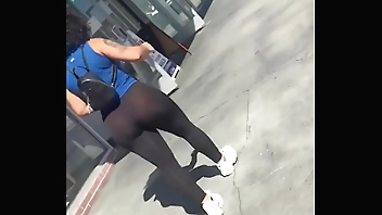Big booty Latina in see-thru leggings part 1