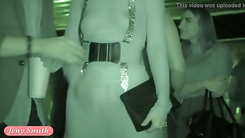 Jeny Smith naked in a public event in transparent dress