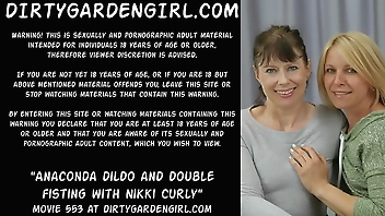 Anaconda dildo and double fisting with Nikki Curly