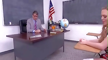 Five men have amazing sex with modest in class