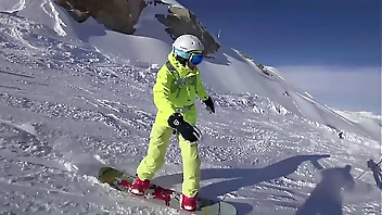 4K Public cumshot on mouth in ski lift Part 1, 2