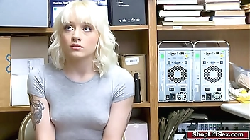 Hot shoplifter fucks officer to get free