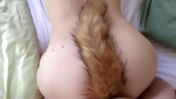 Having sex with fox tails in both