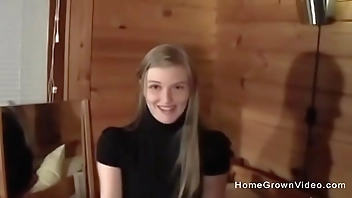 Horny blonde girlfriend is more than willing to fuck