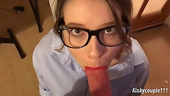 Geeky Employee 1 - Employee blackmailed into sucking dick - kinkycouple111