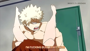 boku no hero academia Uraraka and  Bakugo done by nightly-krumbs
