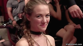 Blonde slut anal tormented at orgy party