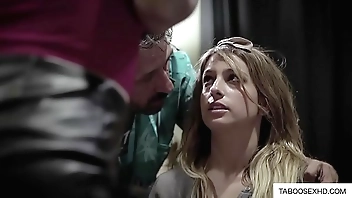 Handicap teen fucked by older  couple