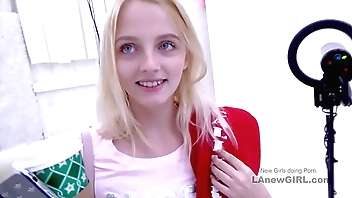 Sexy 20yo blonde fucks at modeling audition