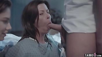 Huge boobs troubled MILF in a 3some with hospital staff