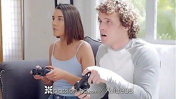 PASSION-HD Step Sister Fucks Big Dick!Video Game Bonding