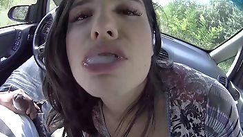 WHITE SLUT SUCKS BBC IN THE CAR