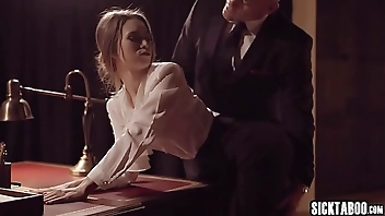 Perverted secretary fucked by a bad boss with his cock