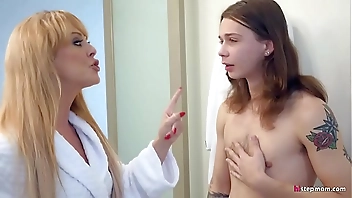 Stepmom Cherie Deville gagging on her Stepson's fat dick